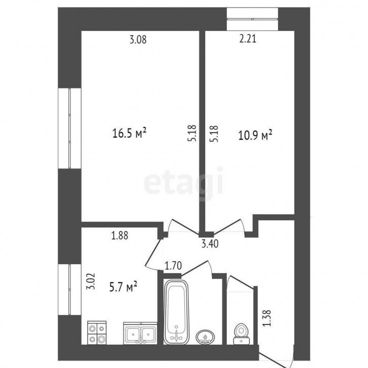 2-комн квартира Мелиораторов, 9а