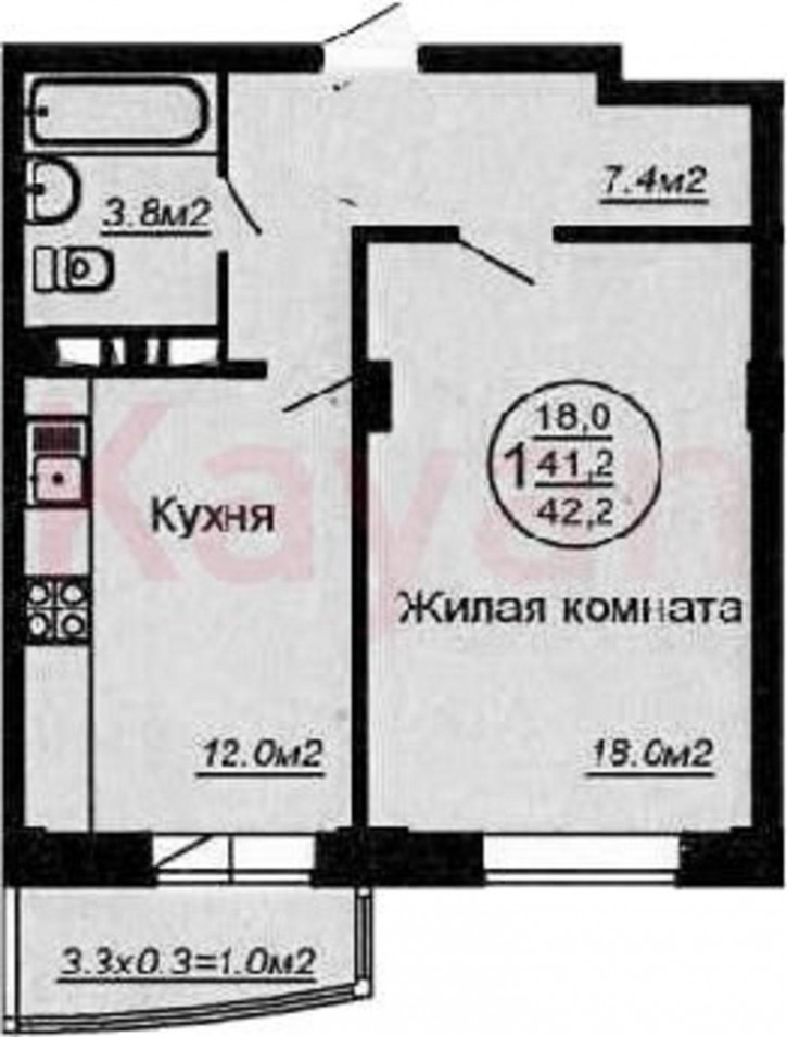 1-комн квартира в новом доме ул Криничная