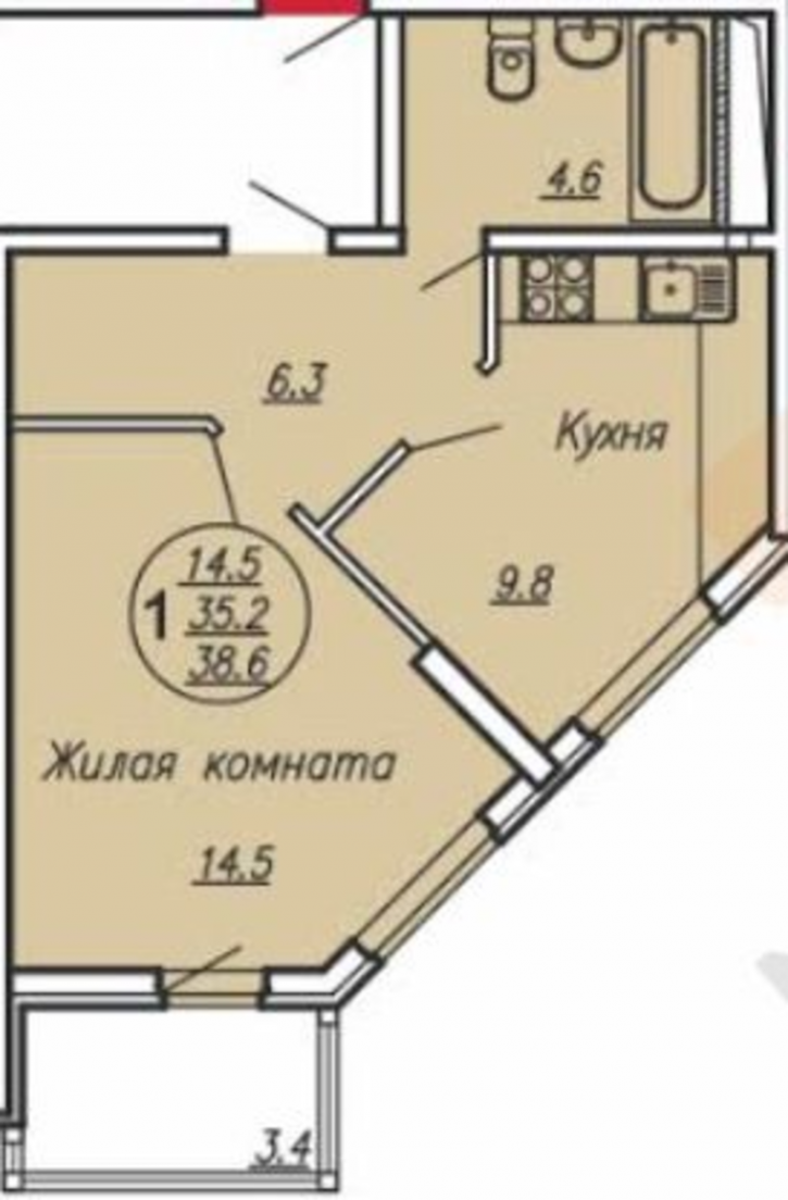 1-комн квартира Гаражная ул, 87