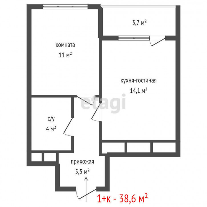 1-комн квартира 22 Партсъезда, 3
