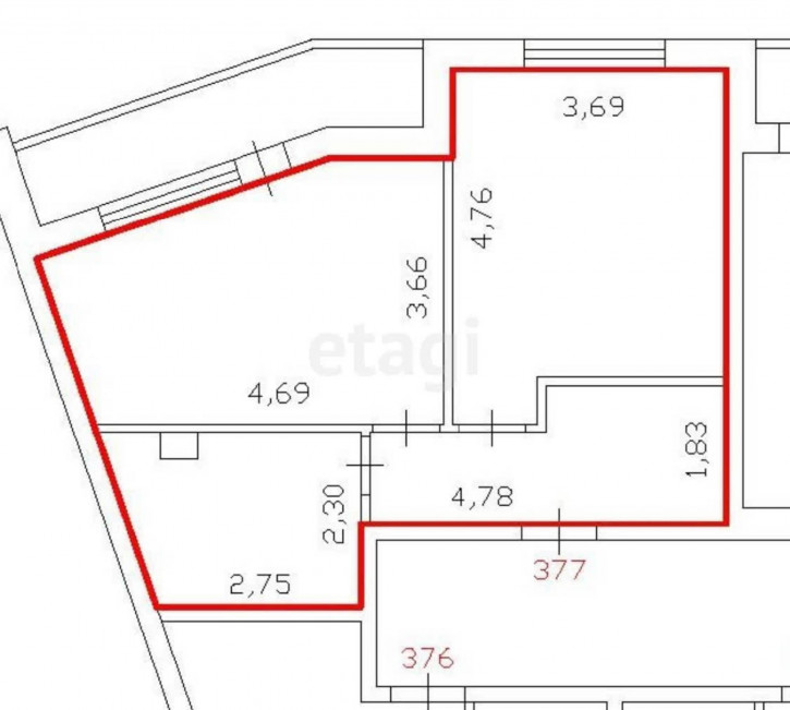 1-комн квартира Новоселов, 113