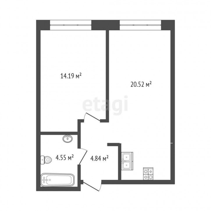 1-комн квартира Харьковская, 72б