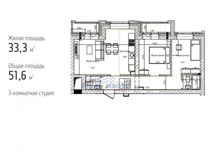 3-комн квартира ул. Трудовая,25/1