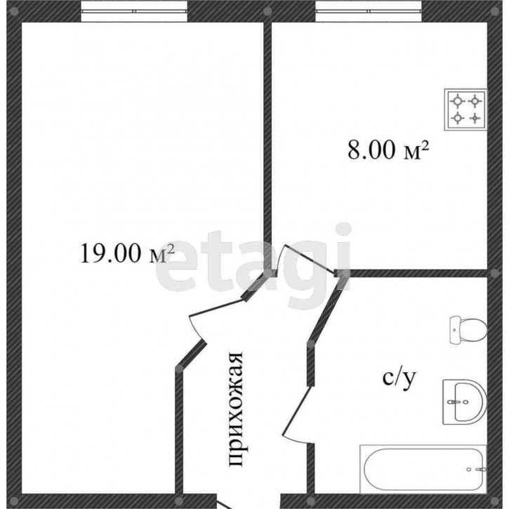 1-комн квартира Венеция мкр., 58