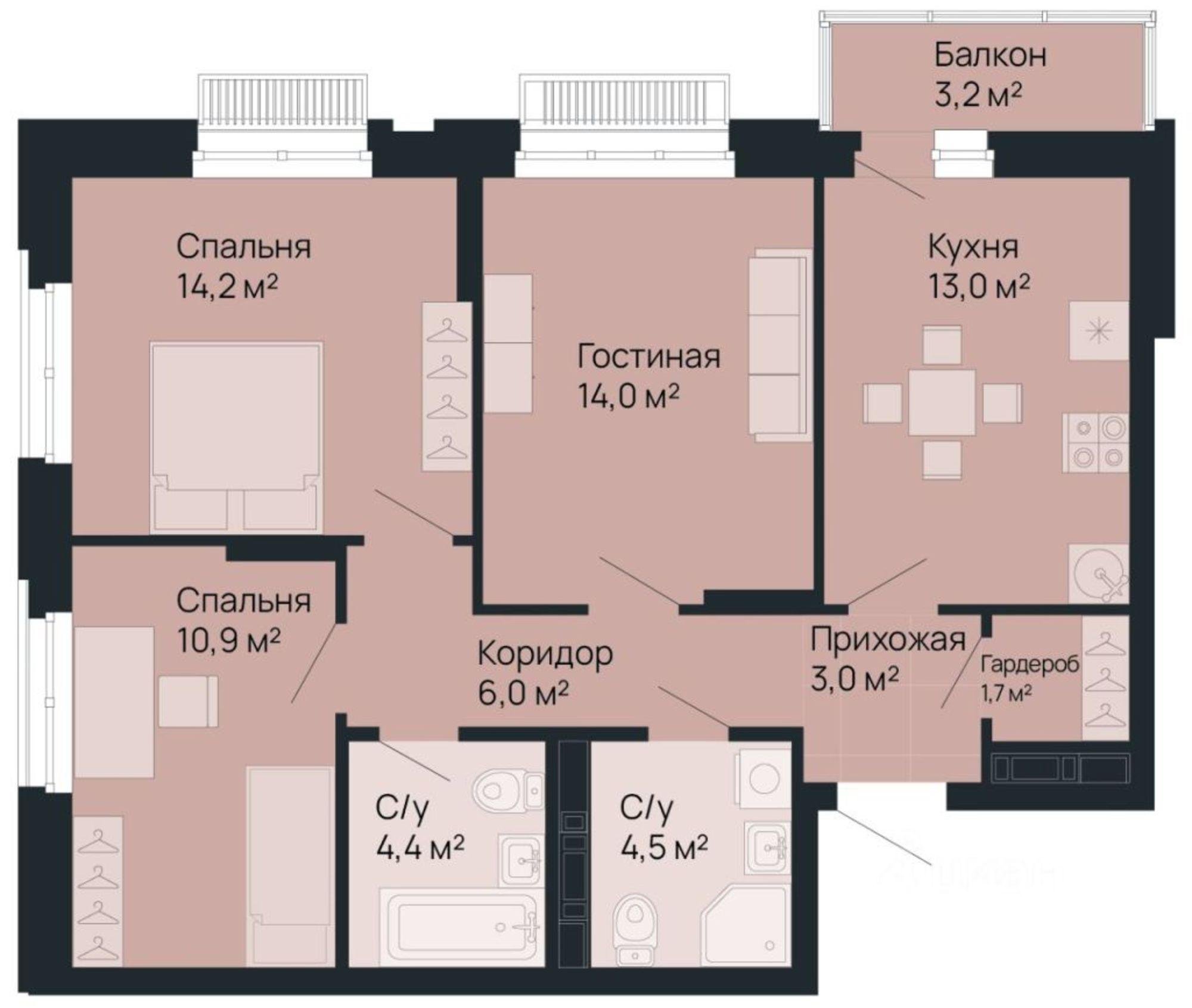 Купить квартиру за 23 330 000 рублей на Белинского ул
