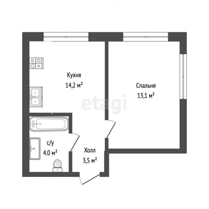 1-комн квартира в новом доме Республики, 204/12