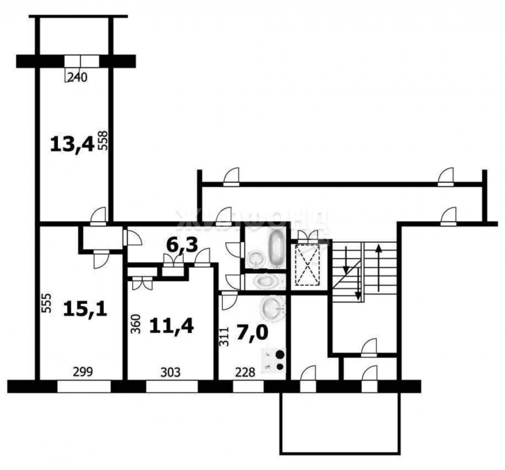 3-комн квартира Дуси Ковальчук улица, д.18