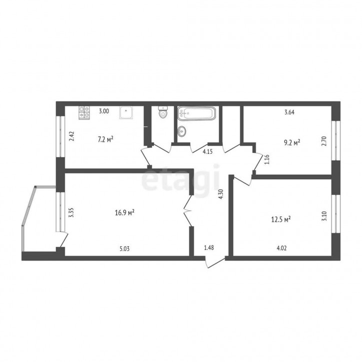 3-комн квартира Ткацкий проезд, 14
