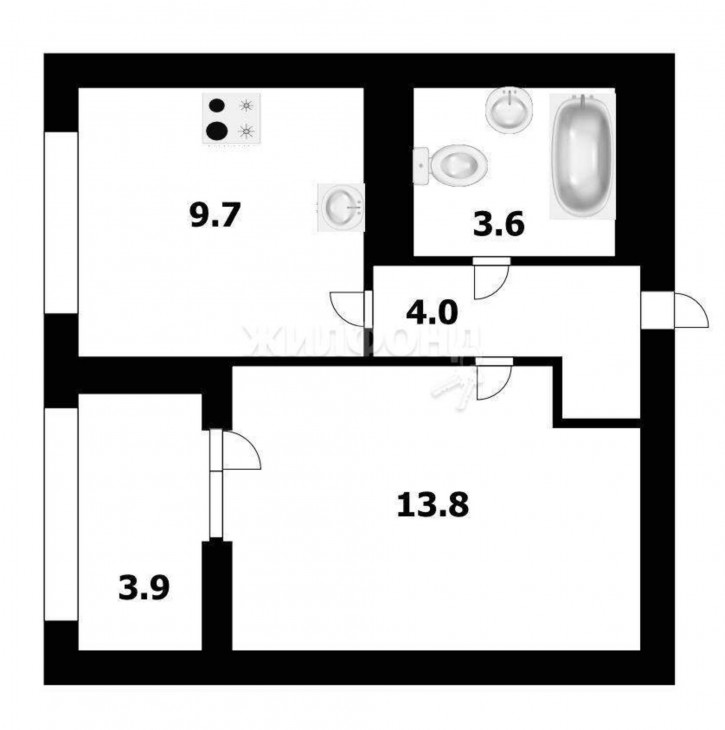 1-комн квартира Тайгинская улица, д.39