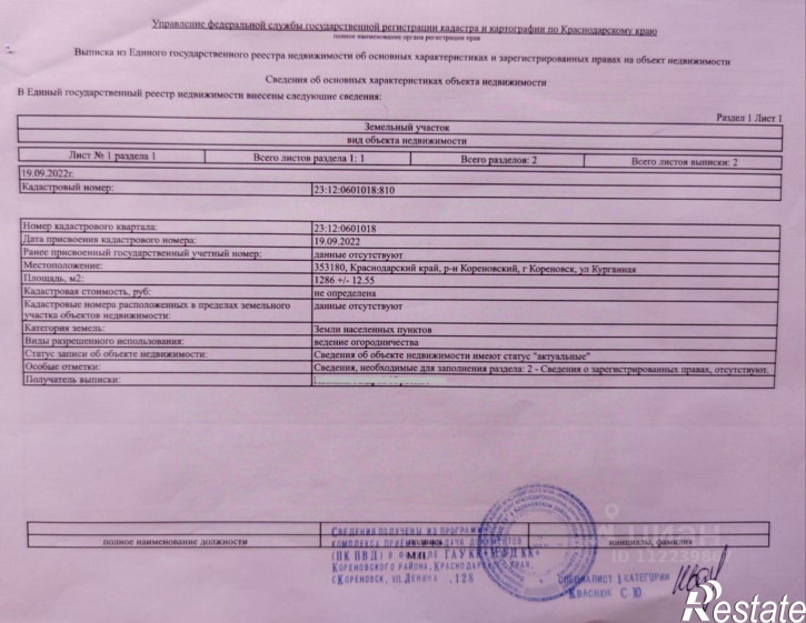 Земельный участок улица Калинина, 36,  д. 36
