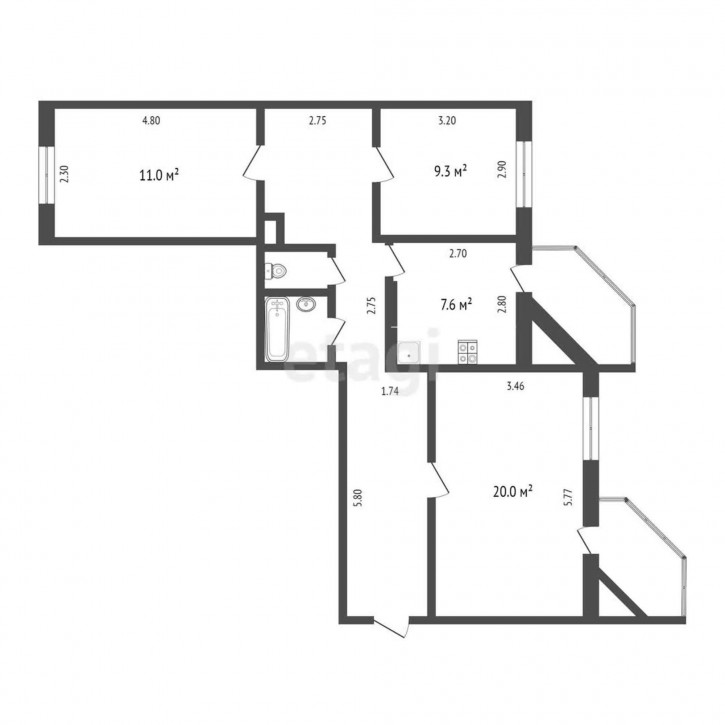 3-комн квартира Пражская (Строителей), 49