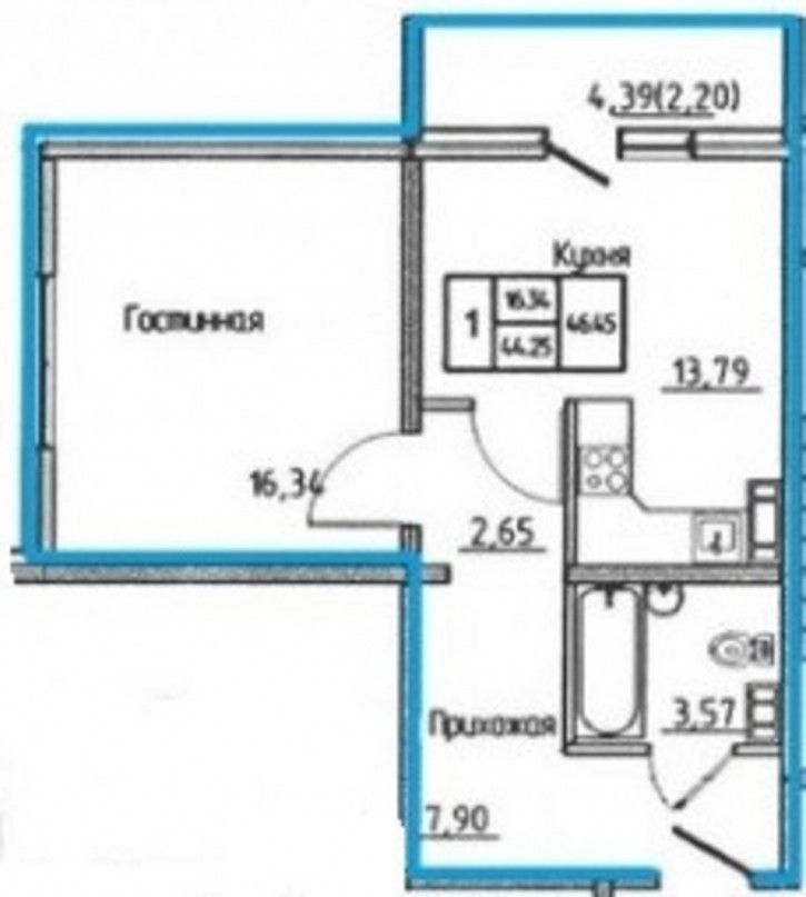1-комн квартира улица Фронтовиков, 8/1