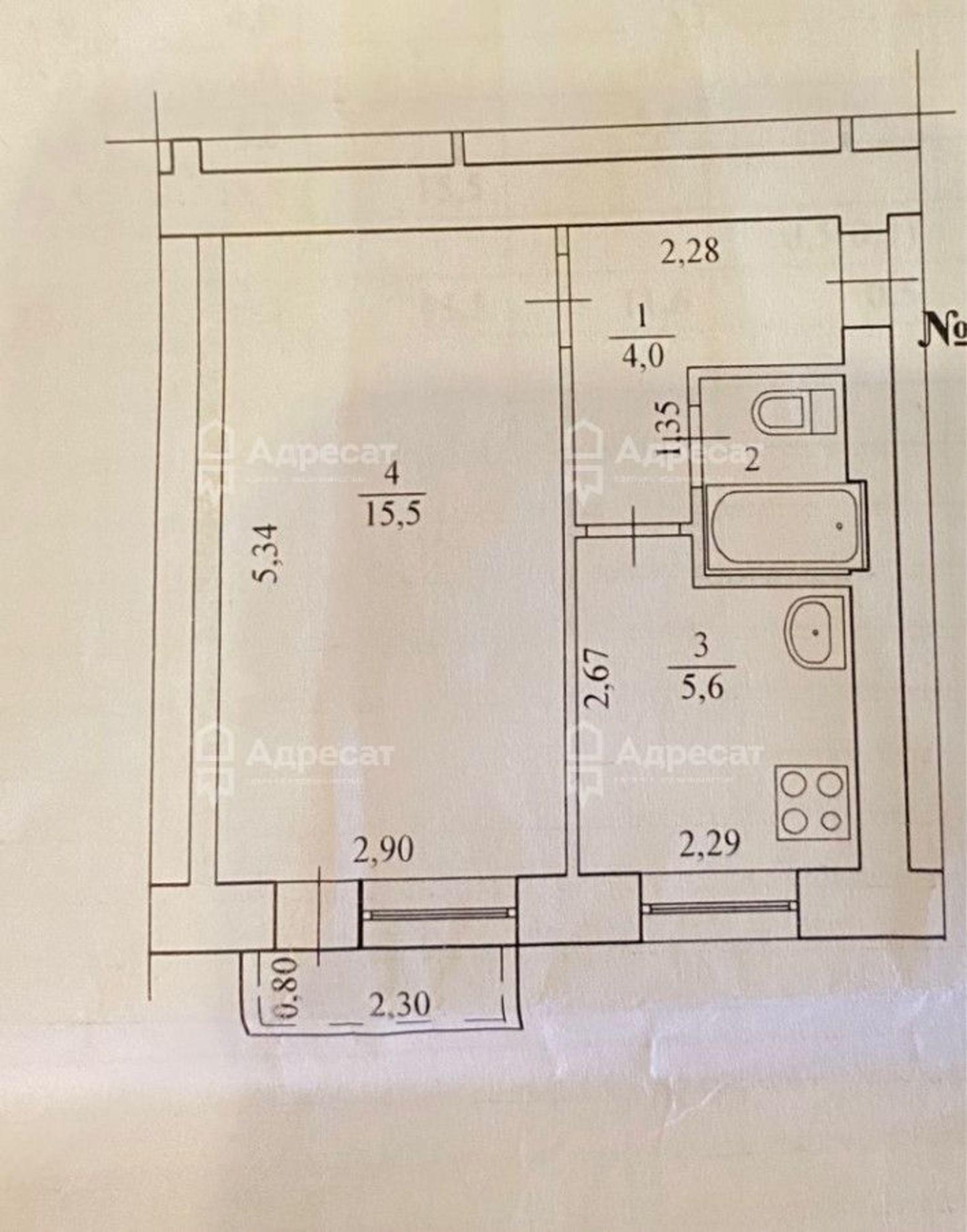 Купить квартиру за 2 400 000 рублей на территория посёлок Мирный,  д.18