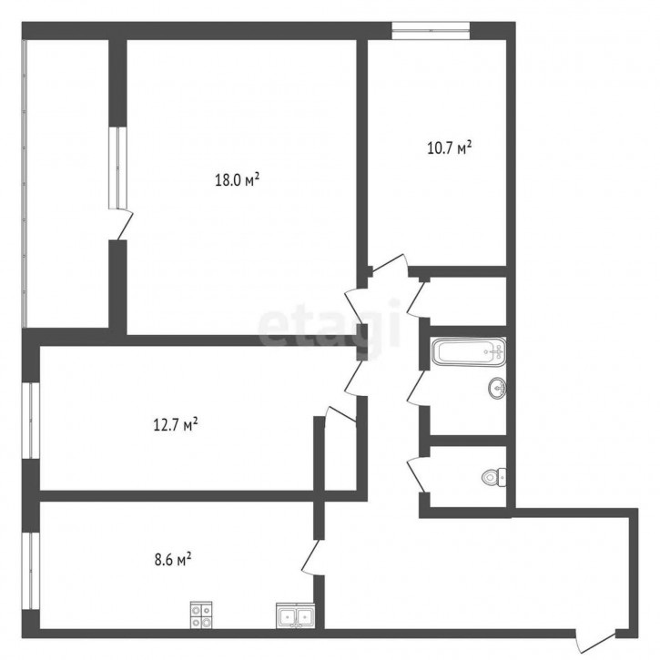 3-комн квартира Мориса Тореза, 1