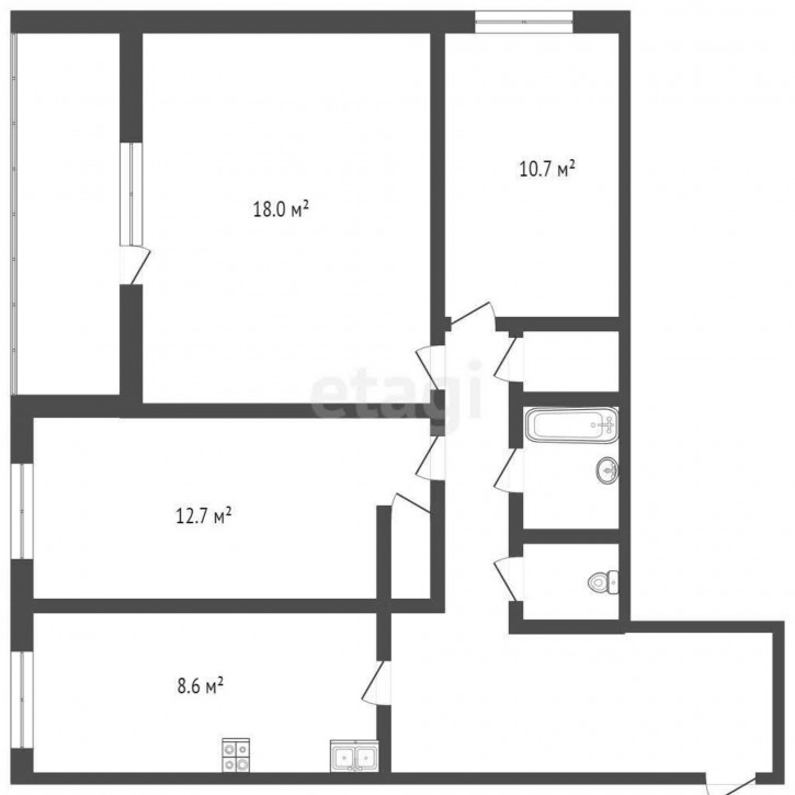 3-комн квартира Мориса Тореза, 1