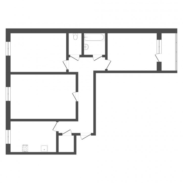 3-комн квартира Газовиков, 3