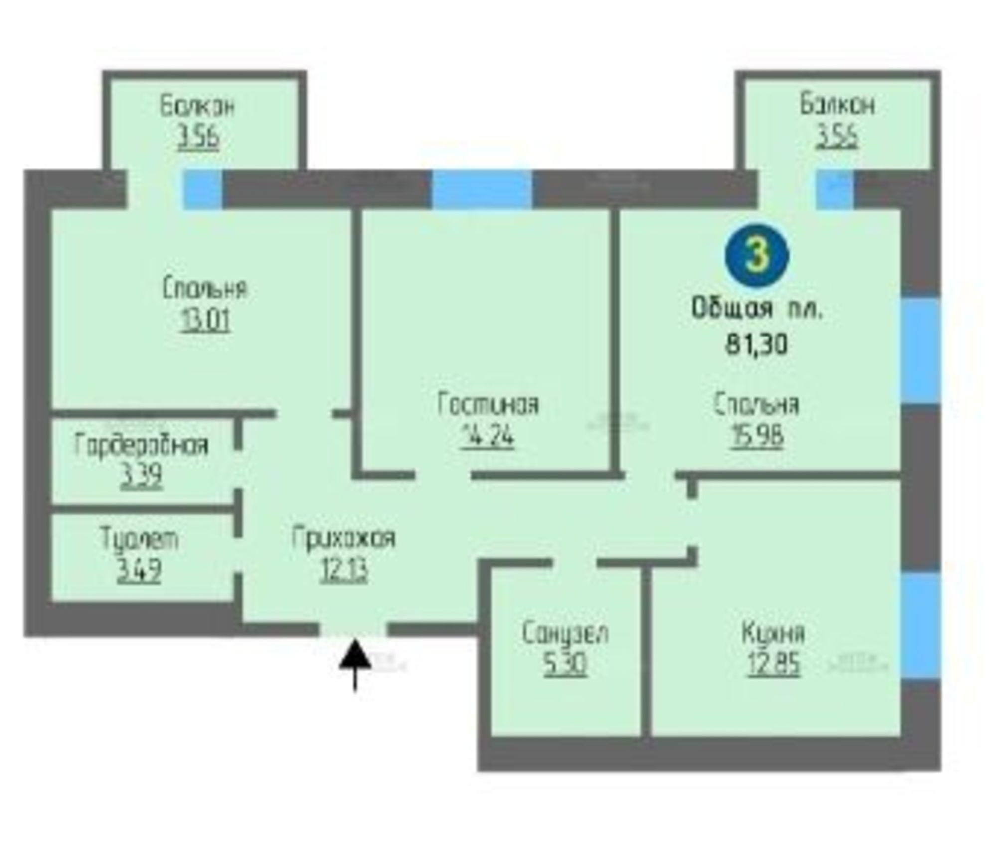 Купить квартиру за 7 519 330 рублей на Юрия Круглова проезд, д.8