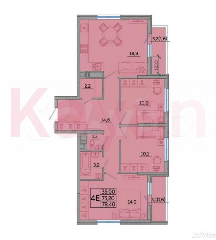 3-комн квартира Герцена ул.