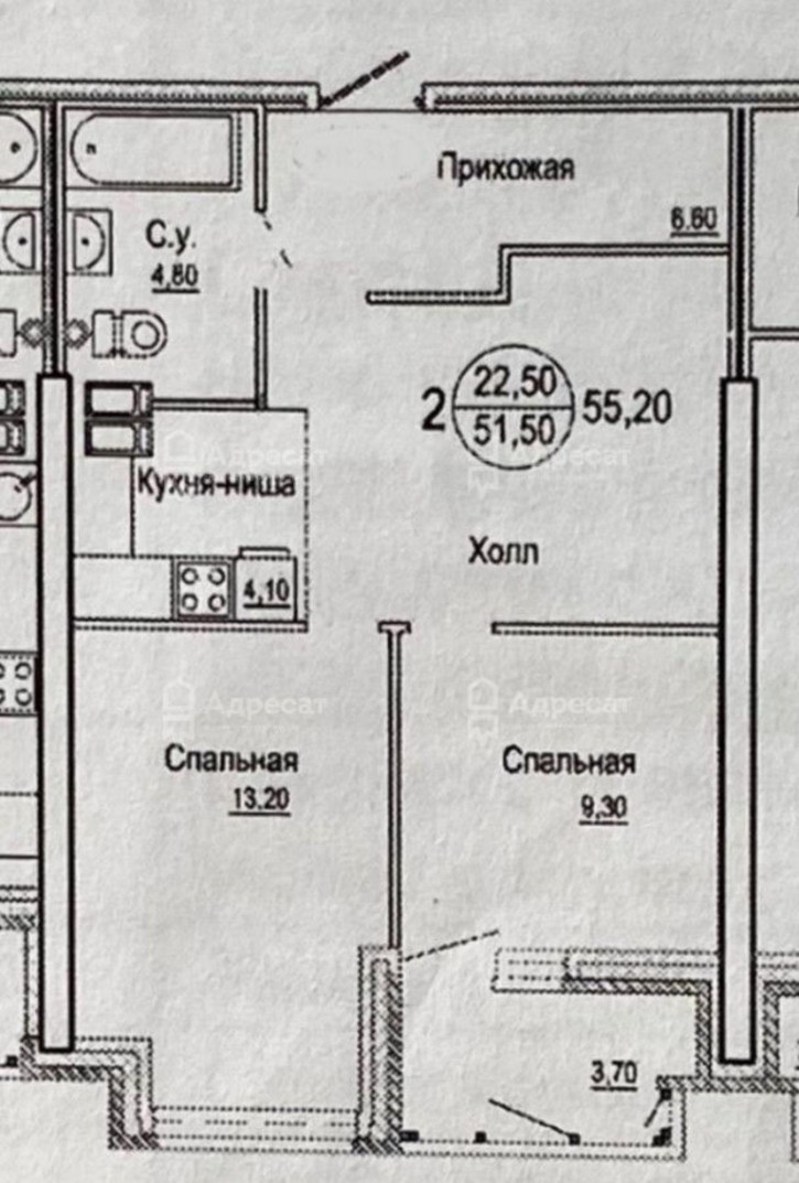 2-комн квартира ул. им. Лавочкина,  д.3/1