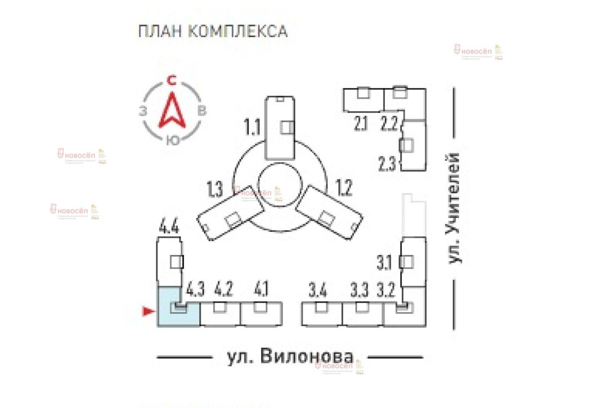 Купить квартиру за 7 199 000 рублей на Учителей 33/4/3