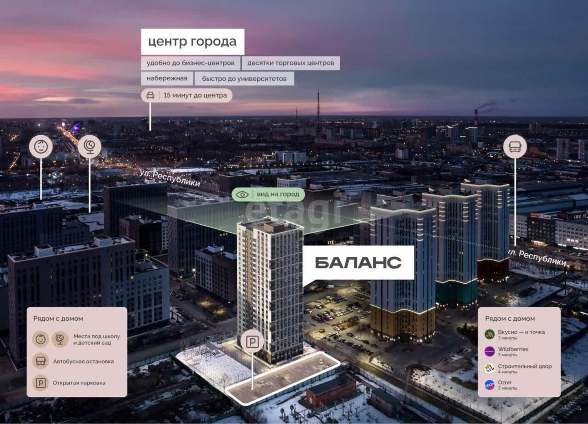 Купить студию за 3 600 000 рублей на Республики, 204/15