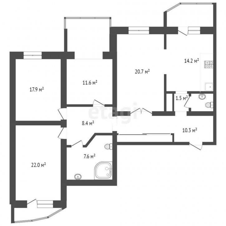 4-комн квартира Широтная, 29