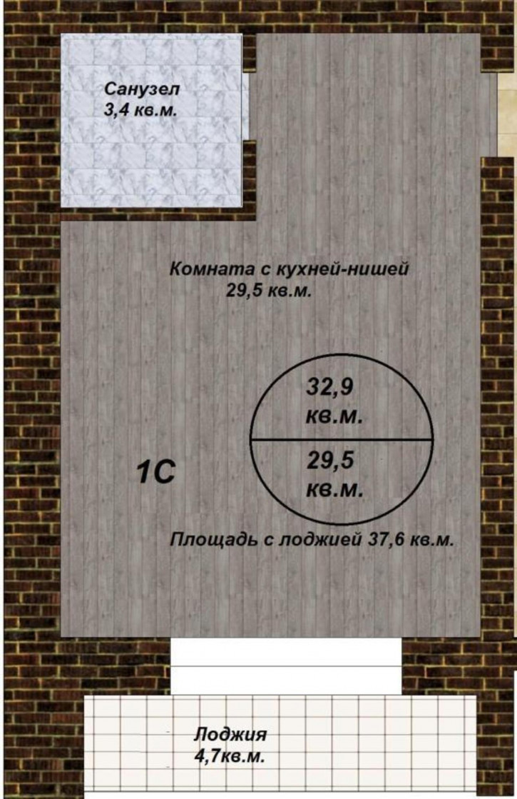 1-комн квартира Золотистый переулок, 2