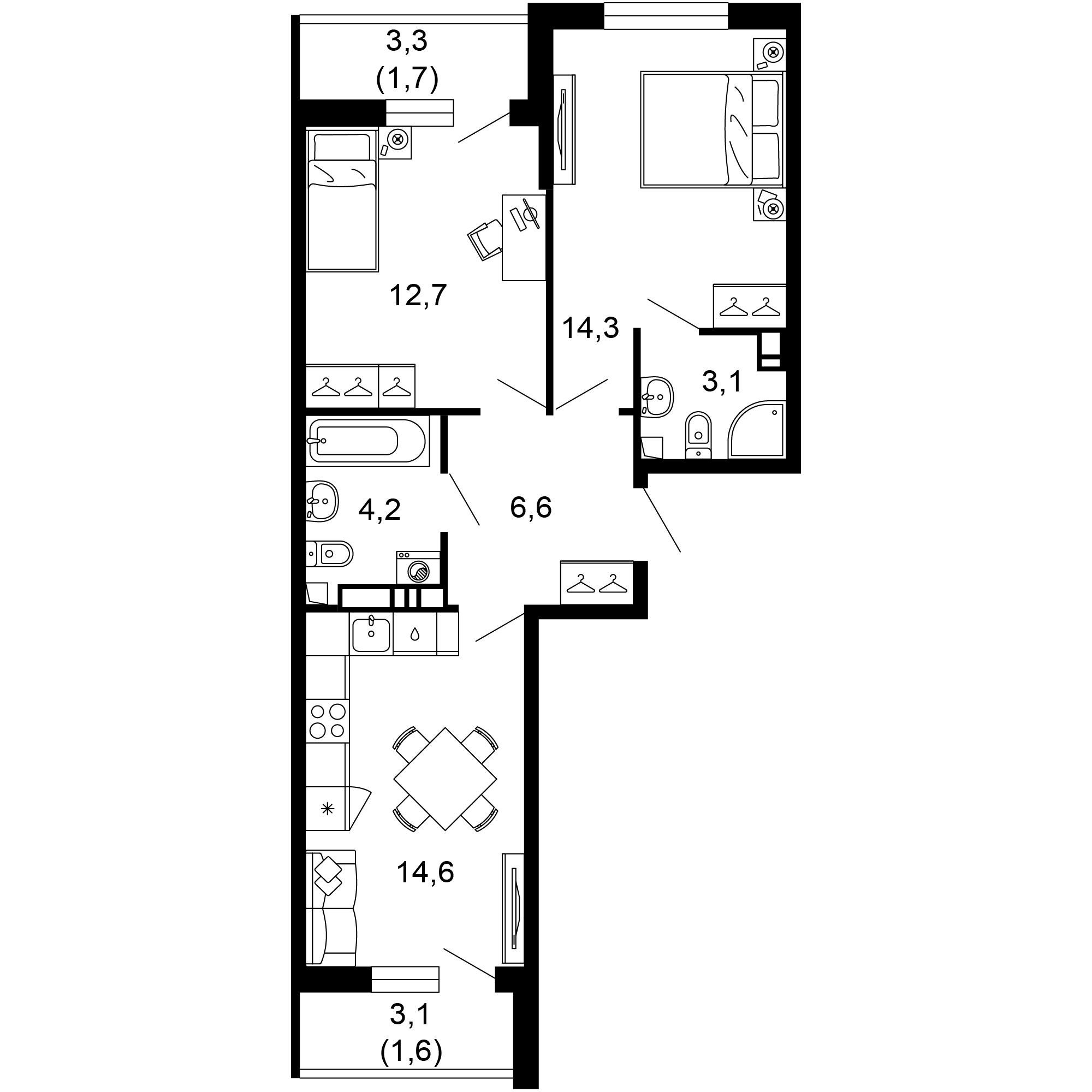 Купить квартиру за 23 858 000 рублей на Краснодарский край, Сочи, улица Искры, 66/10