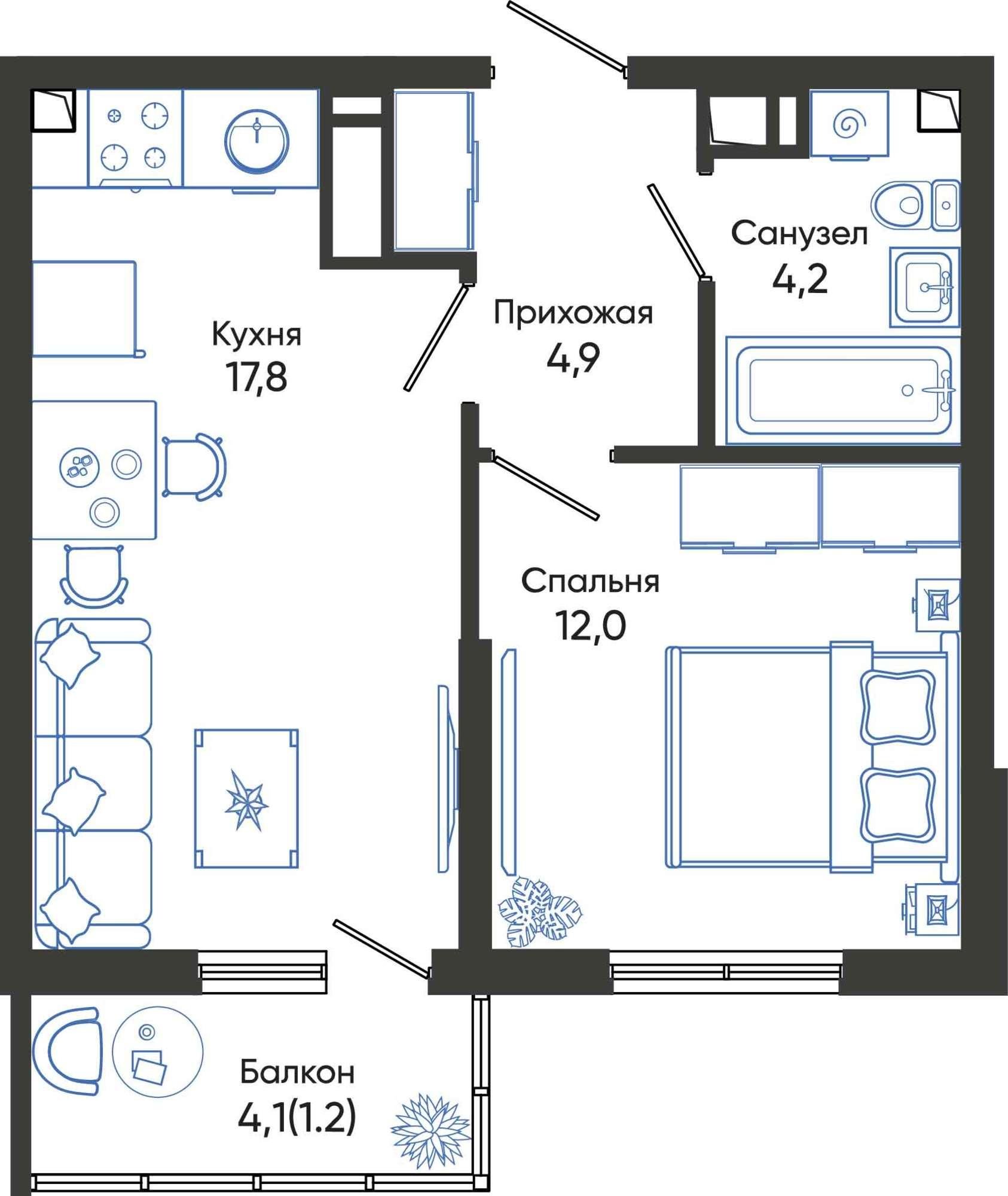 Купить квартиру за 7 596 940 рублей на Россия, Краснодарский край, Новороссийск, улица Куникова, 55к1