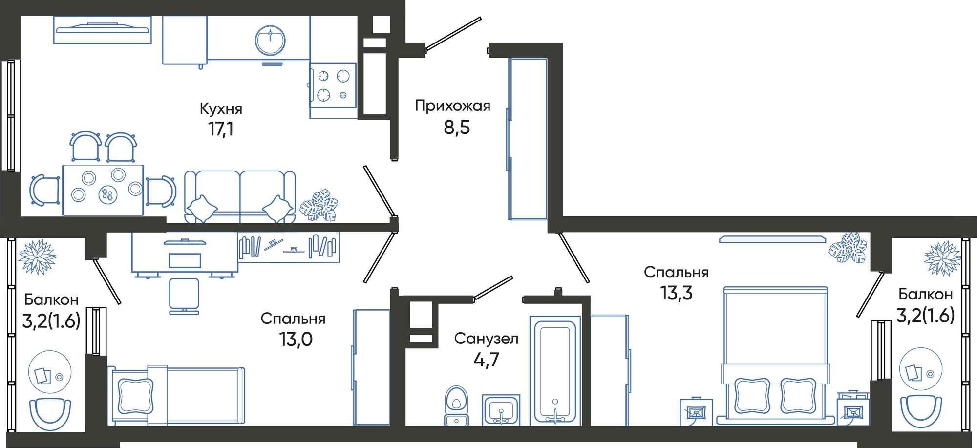 Купить квартиру за 10 710 200 рублей на Россия, Краснодарский край, Новороссийск, улица Куникова, 55к1
