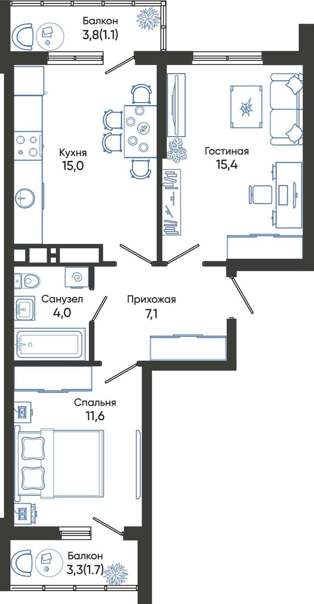 Купить квартиру за 10 112 300 рублей на Россия, Краснодарский край, Новороссийск, улица Куникова, 55к1