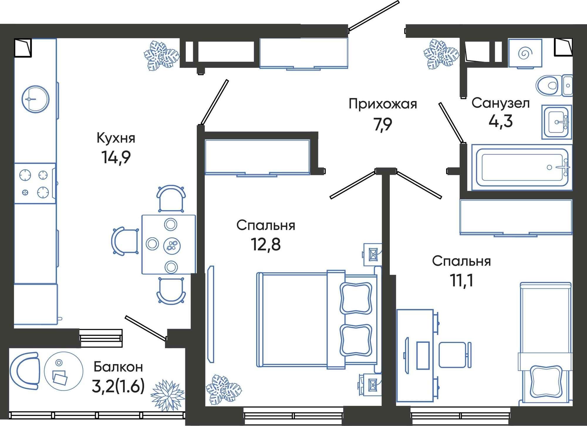 Купить квартиру за 9 115 580 рублей на Россия, Краснодарский край, Новороссийск, улица Куникова, 55к1