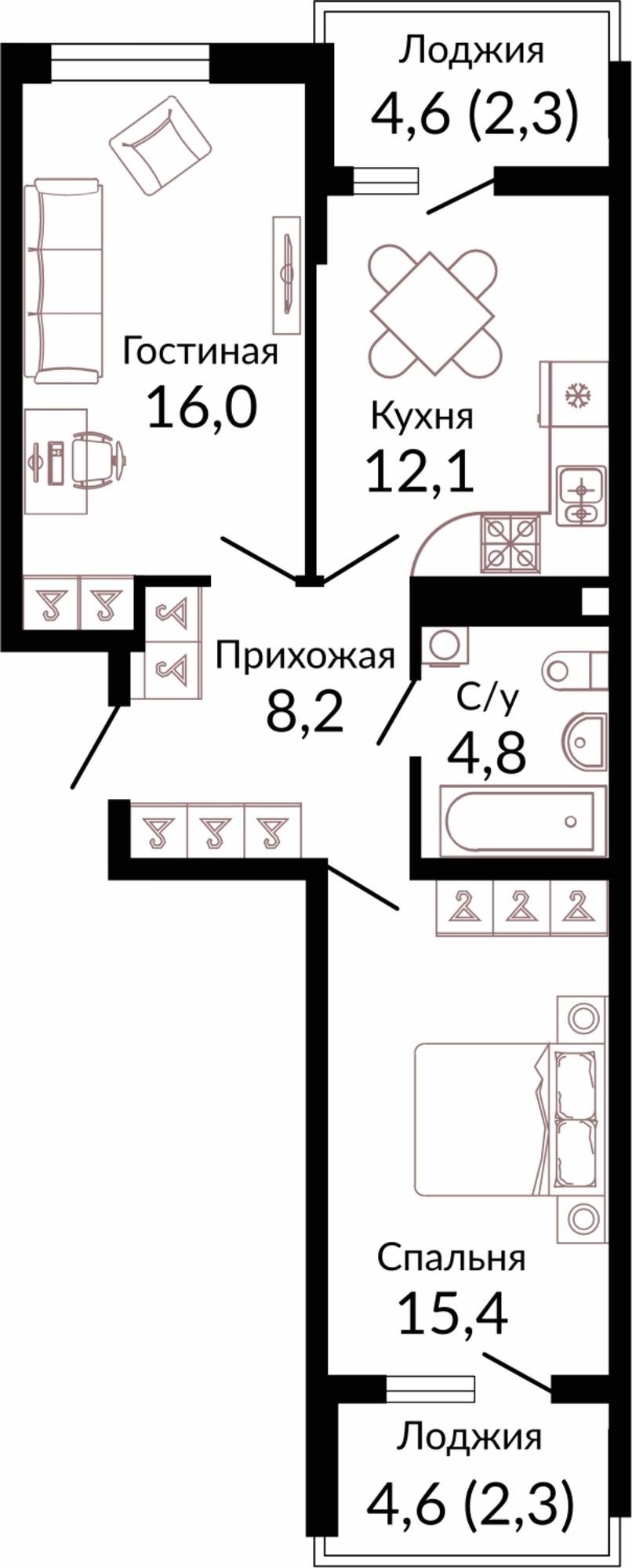 Купить квартиру за 7 340 960 рублей на Россия, Краснодар, шоссе Ближний Западный Обход, 2к3