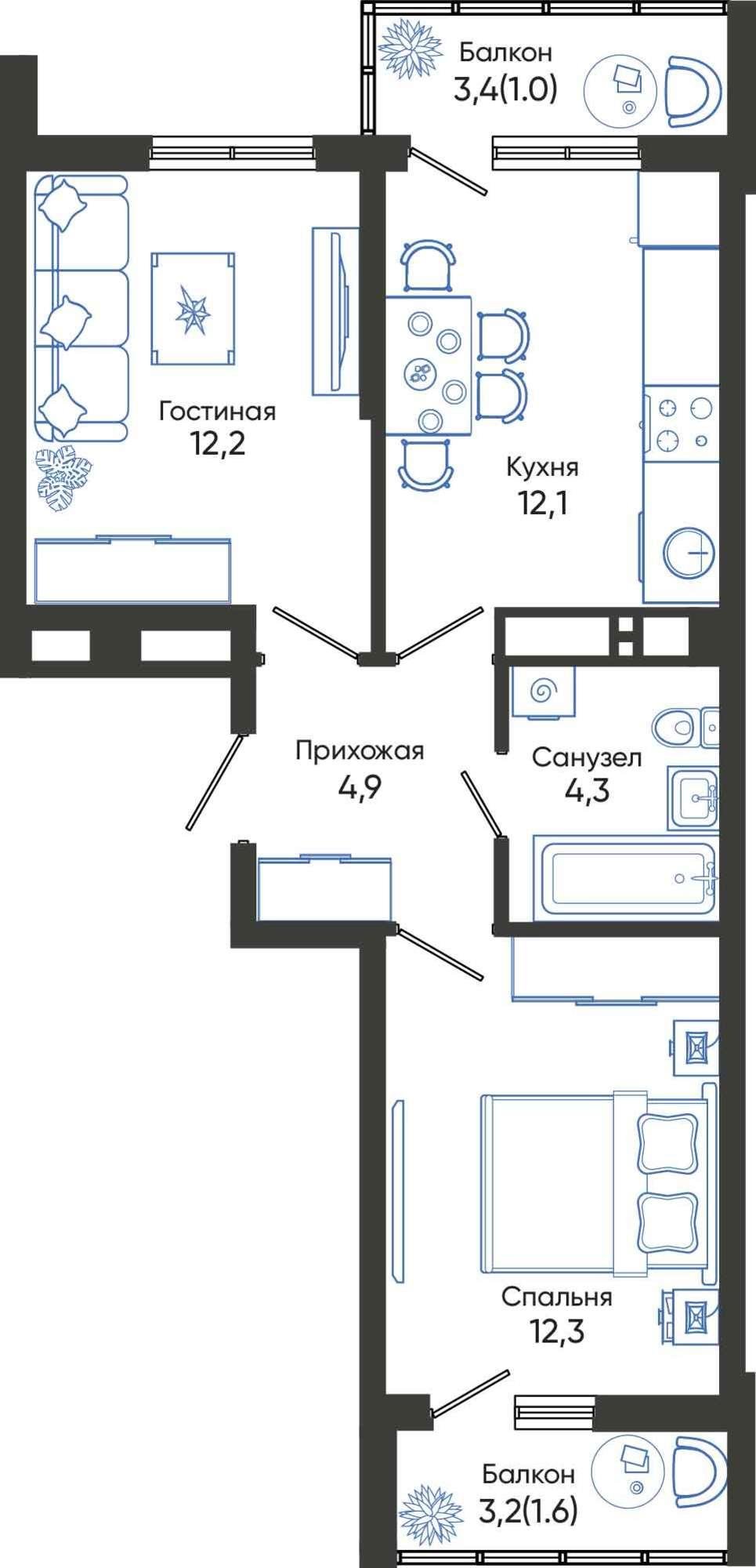 Купить квартиру за 8 949 160 рублей на Россия, Краснодарский край, Новороссийск, улица Куникова, 55к1