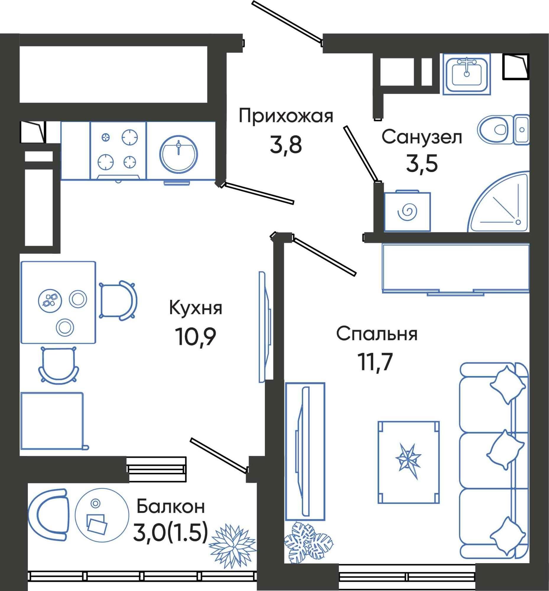 Купить квартиру за 6 920 560 рублей на Россия, Краснодарский край, Новороссийск, улица Куникова, 55к1