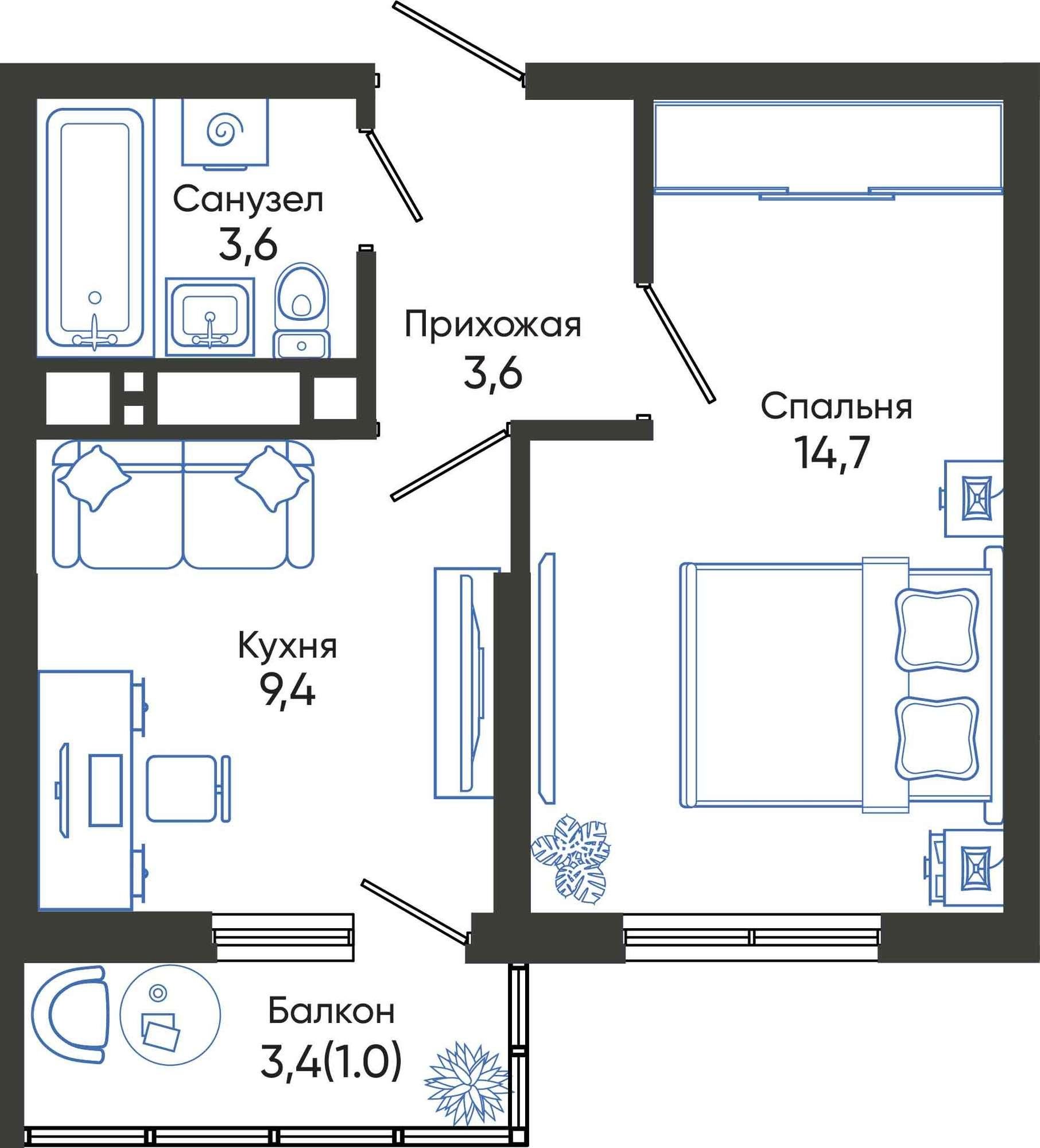Купить квартиру за 7 109 230 рублей на Россия, Краснодарский край, Новороссийск, улица Куникова, 55к1