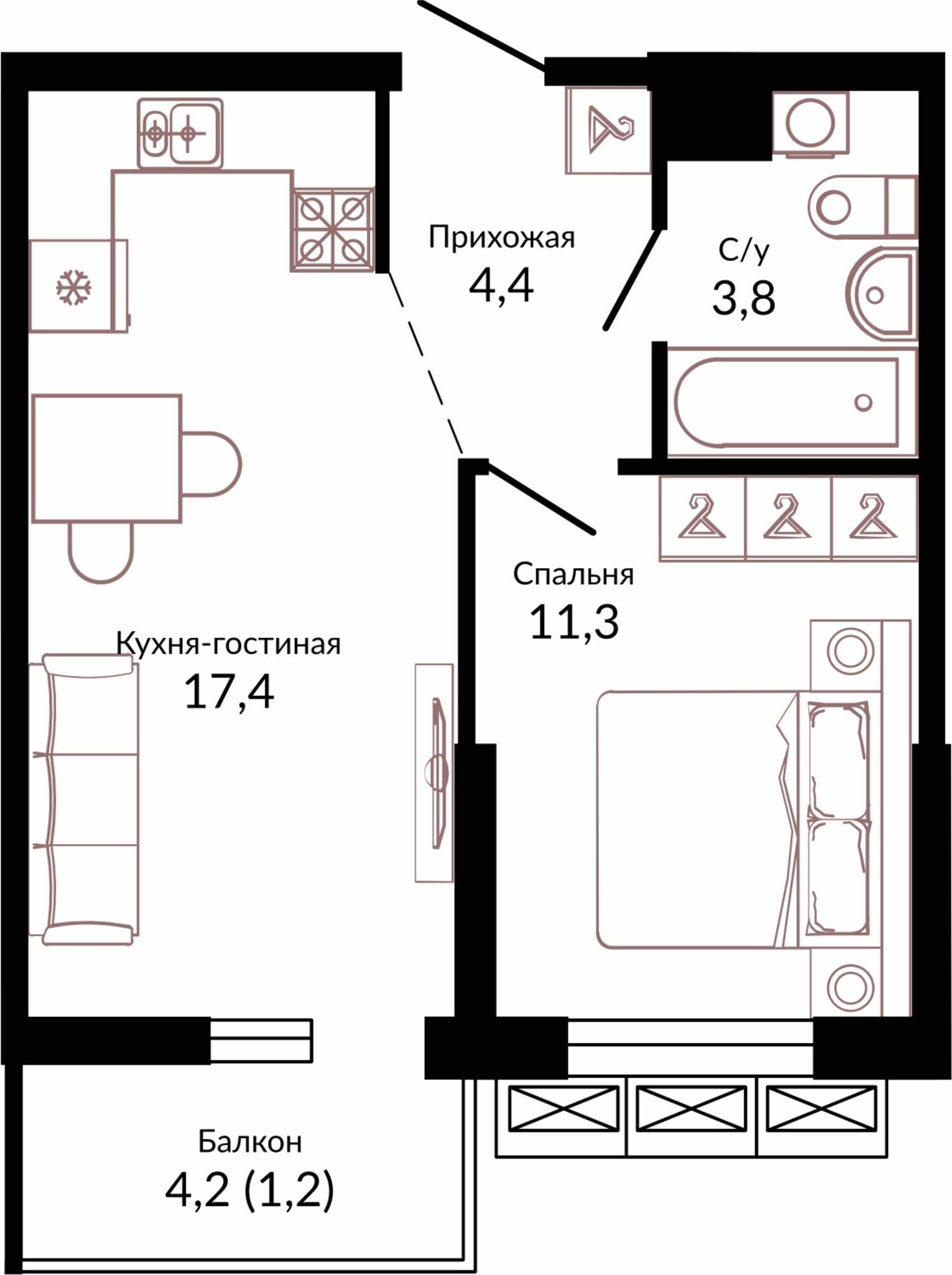 Купить квартиру за 5 612 300 рублей на Россия, Краснодар, шоссе Ближний Западный Обход, 2к3