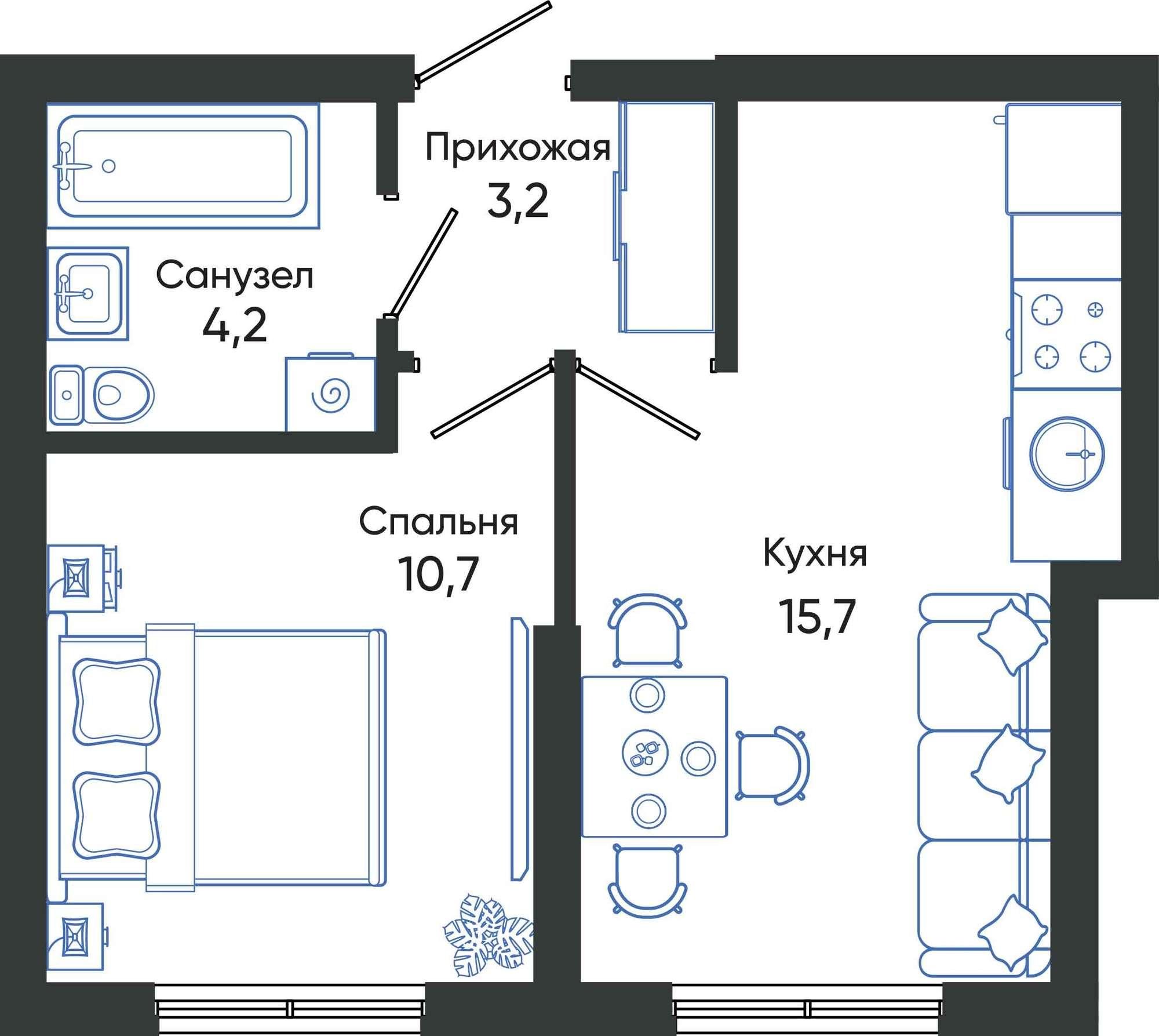 Купить квартиру за 6 932 380 рублей на Россия, Краснодарский край, Новороссийск, улица Куникова, 55к1