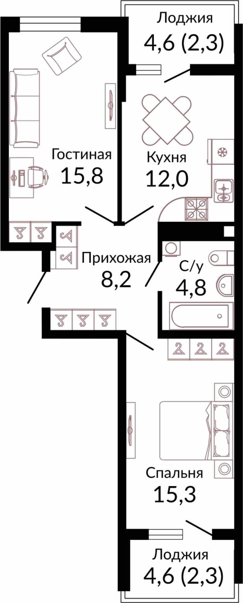 Купить квартиру за 7 254 450 рублей на Россия, Краснодар, шоссе Ближний Западный Обход, 2к3