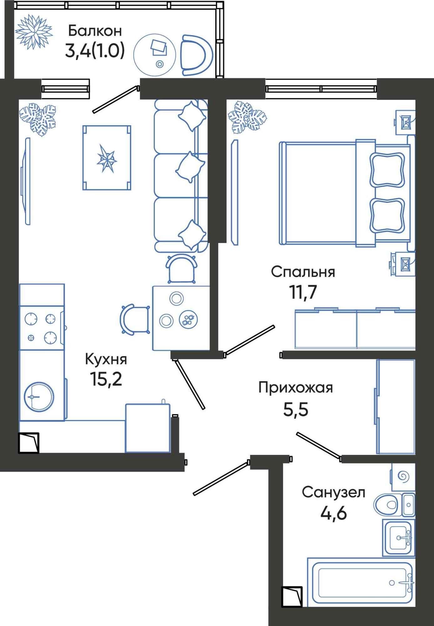 Купить квартиру за 7 362 500 рублей на Россия, Краснодарский край, Новороссийск, улица Куникова, 55к1
