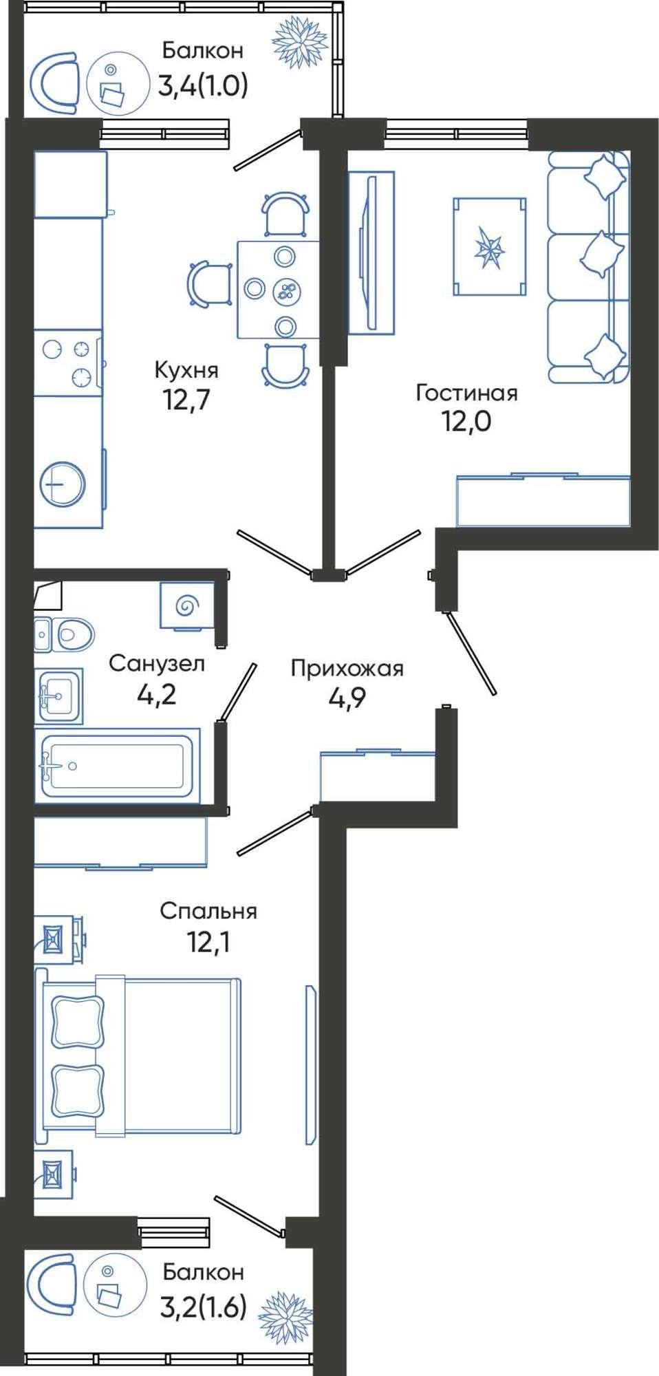 Купить квартиру за 9 191 720 рублей на Россия, Краснодарский край, Новороссийск, улица Куникова, 55к1