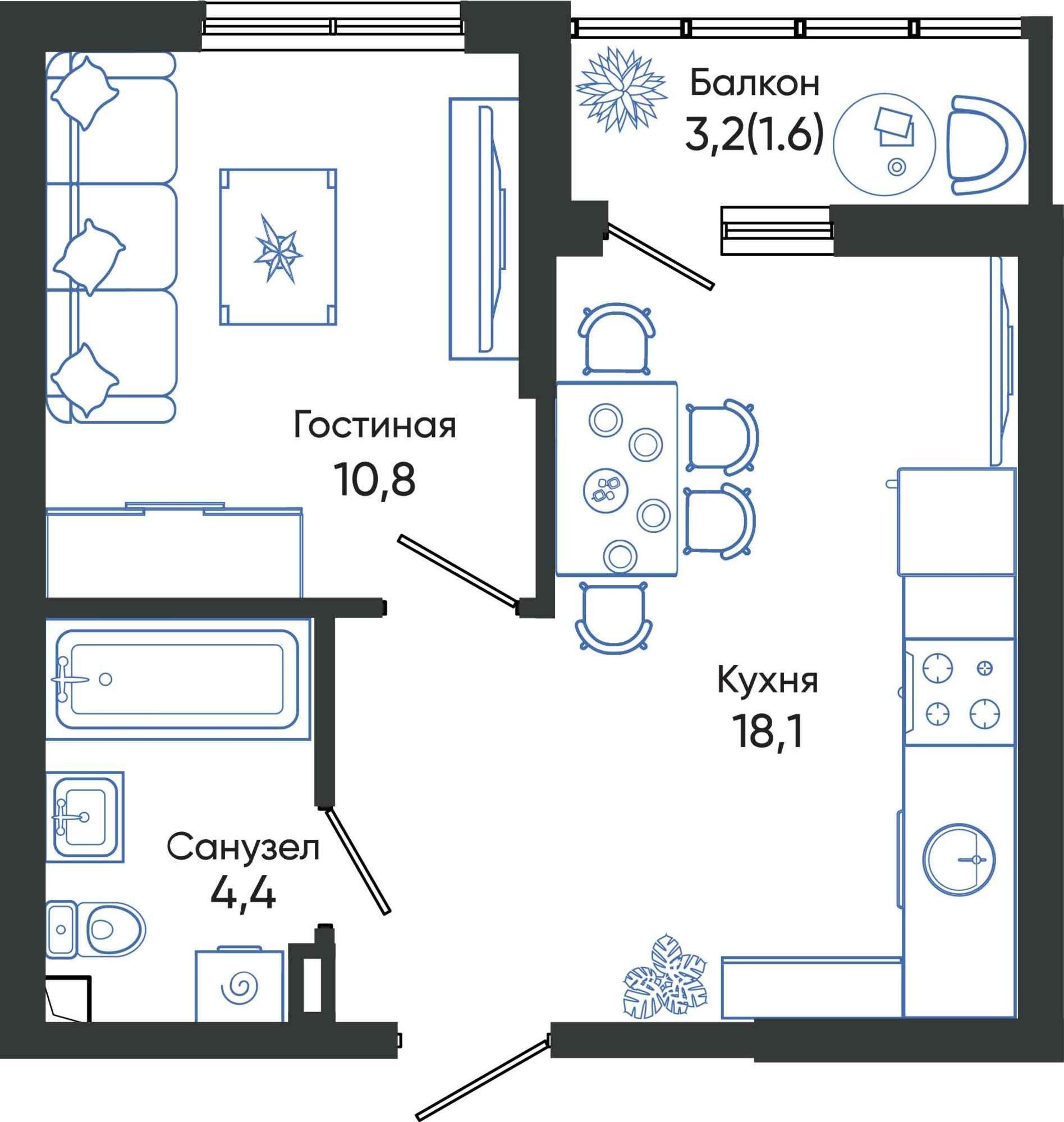 Купить квартиру за 6 932 880 рублей на Россия, Краснодарский край, Новороссийск, улица Куникова, 55к1