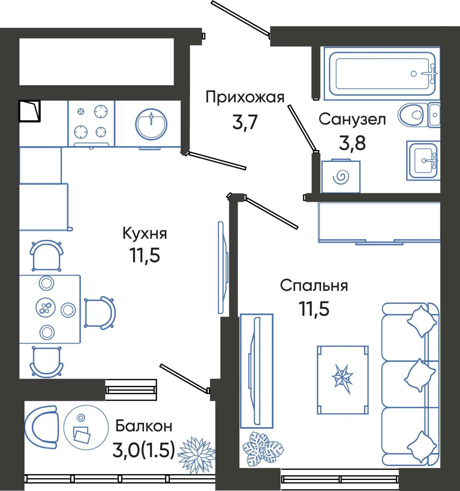 Купить квартиру за 6 988 800 рублей на Россия, Краснодарский край, Новороссийск, улица Куникова, 55к1