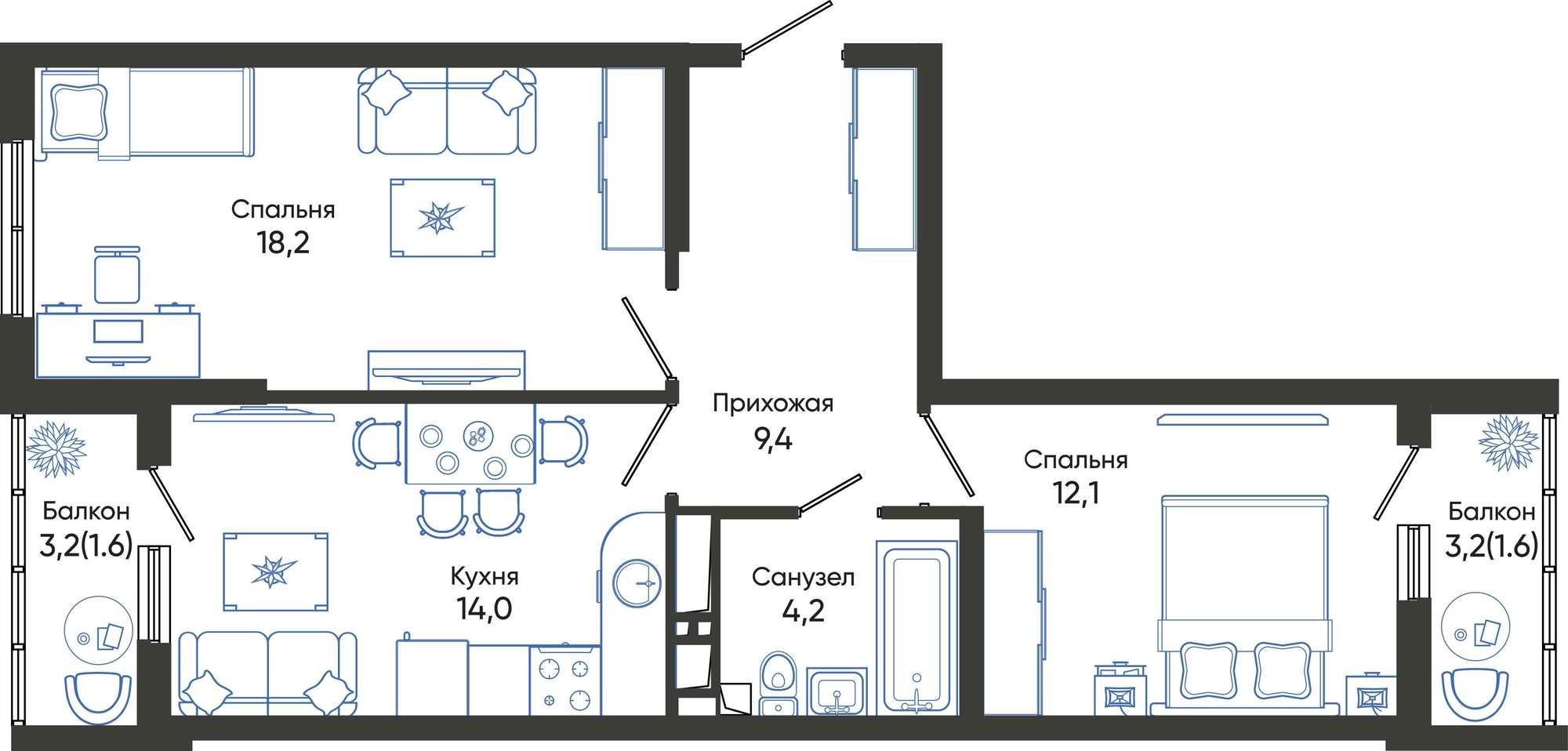 Купить квартиру за 10 051 000 рублей на Россия, Краснодарский край, Новороссийск, улица Куникова, 55к1
