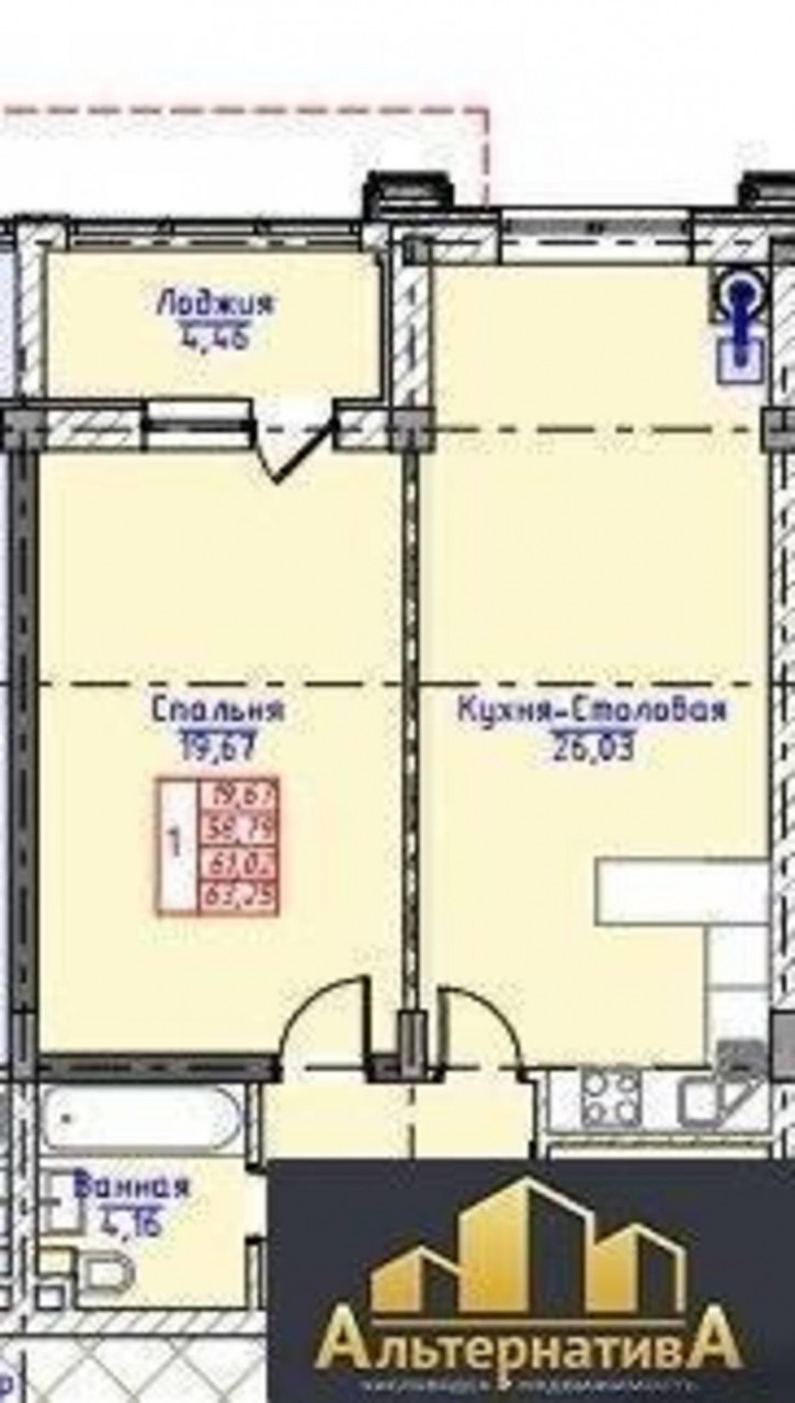 1-комн квартира Виноградная ул.