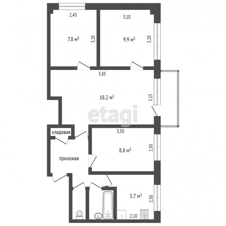 4-комн квартира Добровольского, 11