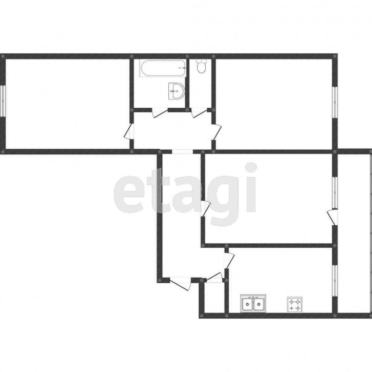 3-комн квартира Хрустальная, 53