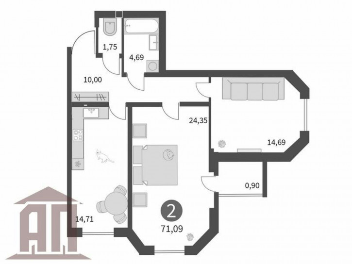 2-комн квартира в новом доме Коминтерна ул, 91