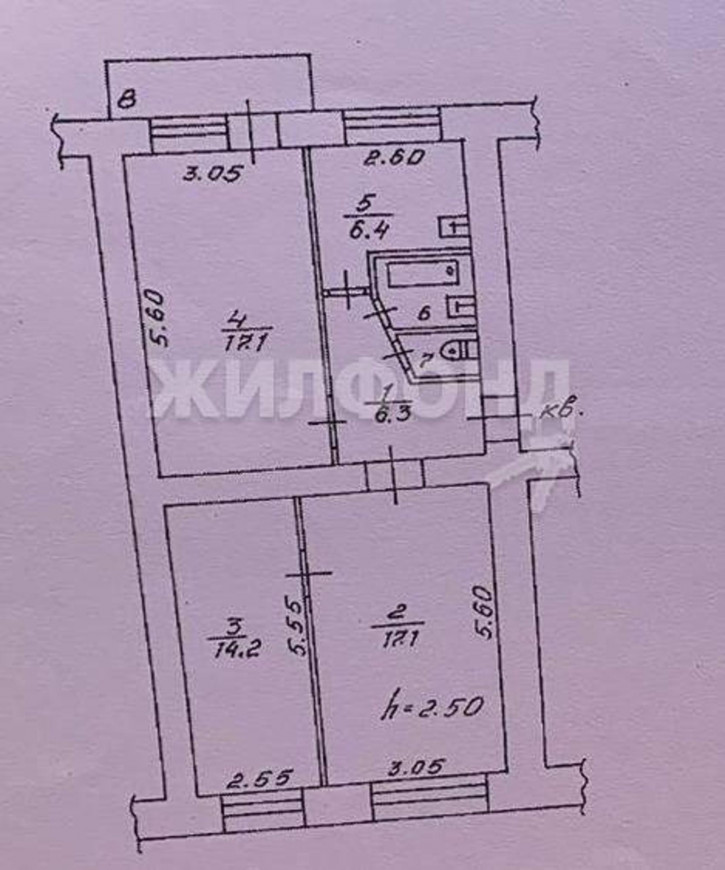 3-комн квартира Тимирязева улица, д.43