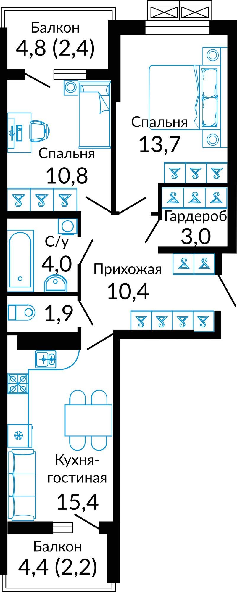 Купить квартиру за 6 916 500 рублей на Россия, Краснодар, шоссе Ближний Западный Обход, 2к3